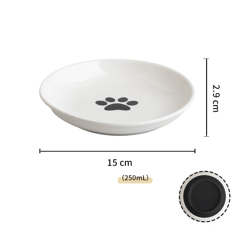 Ceramic Cat Food Bowls Whisker Friendly Cat Bowls With Nonslip Silicone Bottom Cat Food Dishes For Food And Water Cat Food Dishes Wide Shallow Small Cat Plates For Cats Kitten Small Dogs
