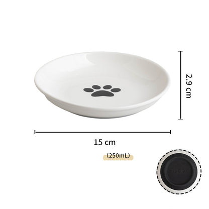 Ceramic Cat Food Bowls Whisker Friendly Cat Bowls With Nonslip Silicone Bottom Cat Food Dishes For Food And Water Cat Food Dishes Wide Shallow Small Cat Plates For Cats Kitten Small Dogs