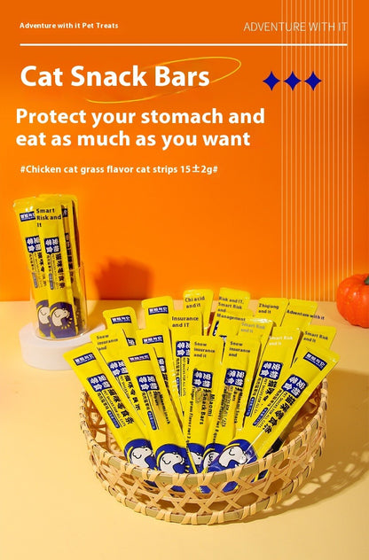 Cat Snack Wet Food Grass Chicken Strip
