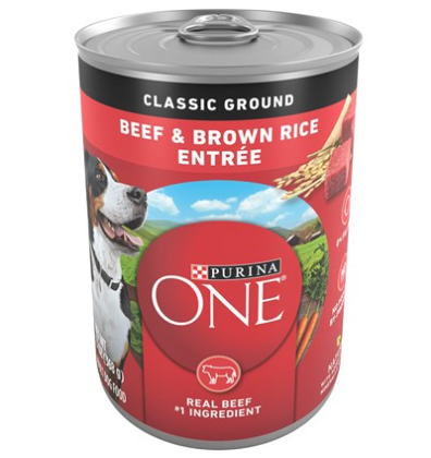 Purina One Wholesome Beef and Brown Rice Entree Canned Dog Food